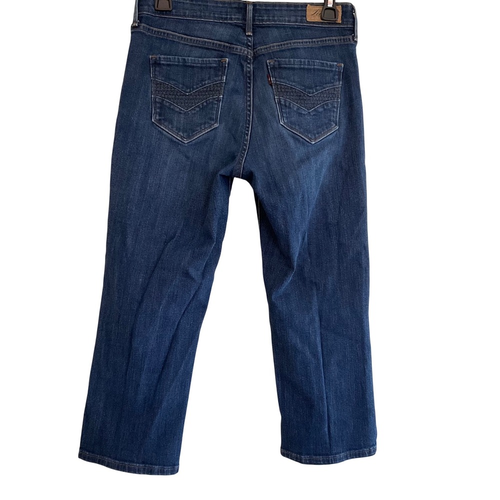 Levis Demi Curve Classic Jeans Womens 6/28‎ Dark Wash Cropped Straight Leg Denim - Picture 2 of 12
